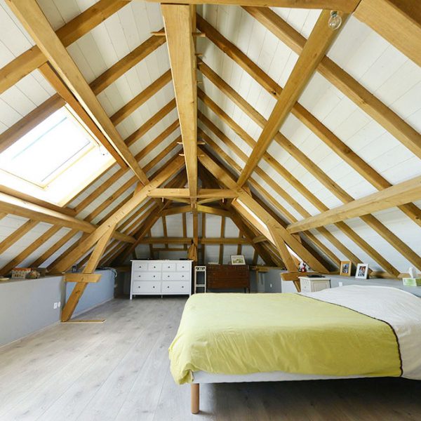 aménagement de combles charpente réalisé par les Charpentiers montbardois à Montbard